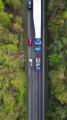 Incredible drone footage of wind turbine blade being transported on A1079 - BAXTER MEDIA