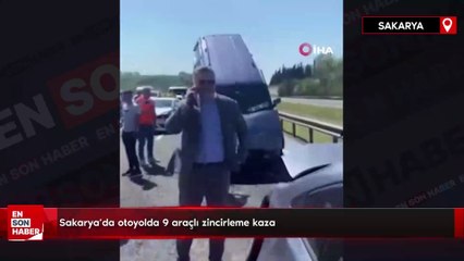 Sakarya'da otoyolda 9 araçlı zincirleme kaza