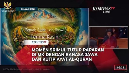 Momen Srimul Tutup Paparan di MK dengan Bahasa Jawa dan Kutip Ayat Al-Quran, Ini Artinya