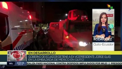 En Ecuador Ex Vicepdte. Glas se encuentra bajo custodia por la policía