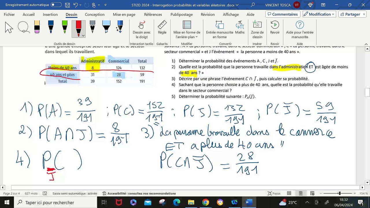 STI2D- Correction - Interrogation probabilités et variables aléatoires 2024