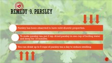 Parsley for treatment of swelling