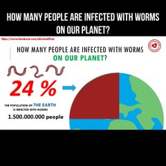 How many people are infected with worms on our planet?