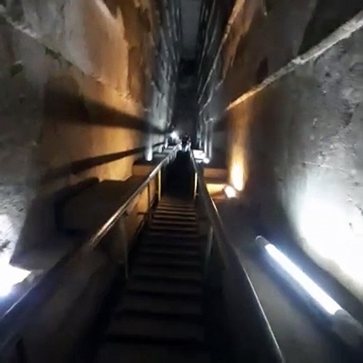 inside the Middle Pyramid of Menkare, one of the Seven Wonders of the World 2024 Egypt...داخل الهرم مصعد الحجرة الملكية♧