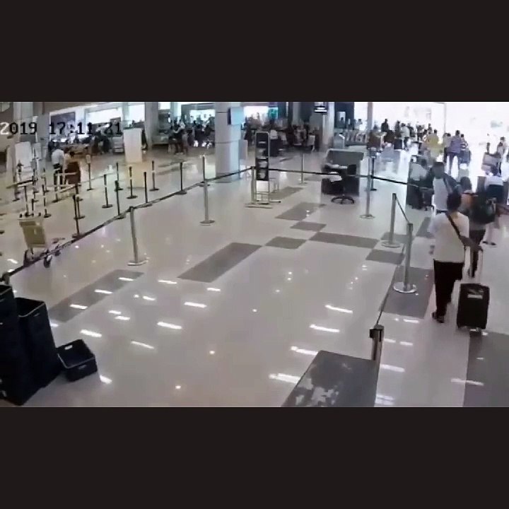 An earthquake in a public place