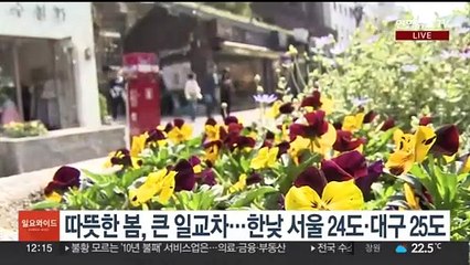 [날씨] 휴일 완연한 봄…서쪽 종일 공기질 '나쁨'