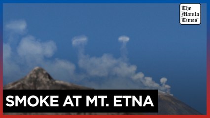 Rare smoke rings rise from Italy's Mount Etna