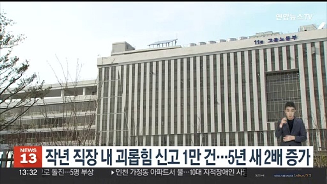 작년 직장내 괴롭힘 신고 1만 건…5년 새 2배 증가