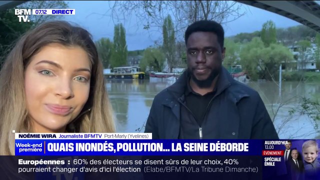 Yvelines: la commune de Port-Marly envahie par les déchets flottants sur la Seine