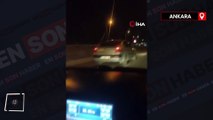 Ankara’da hatalı şerit değiştiren aracın kaza anı
