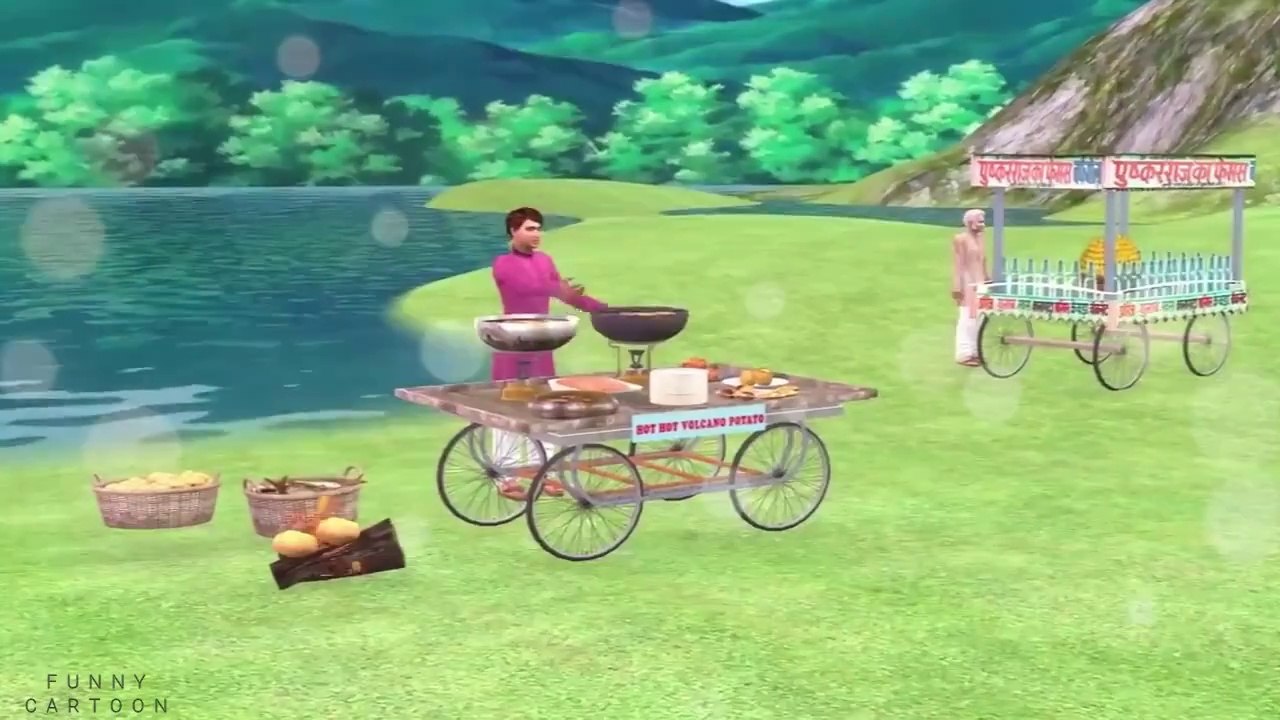 Volcano Potatoes - Motivation stoires - Mehanti Ladka -  Hindi Kahaniya - moral stories - cartoon video - funny video - funny cartoon