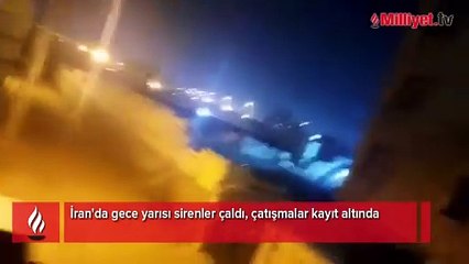 İran'da gece yarısı sirenler çaldı! Çatışma kayıt altında