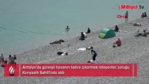 Konyaaltı Sahili'nde tatil yoğunluğu