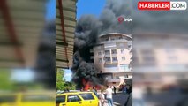 Apartman bahçesinde yangın paniği