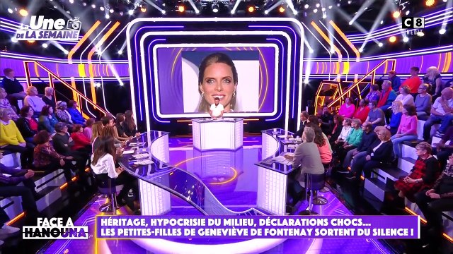 Agathe et Adèle de Fontenay, les petites-filles de Geneviève de Fontenay, s'agacent contre Sylvie Tellier dans Face à Hanouna . C8