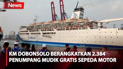 KM Dobonsolo Berangkatkan Penumpang Mudik Gratis Sepeda Motor ke Semarang