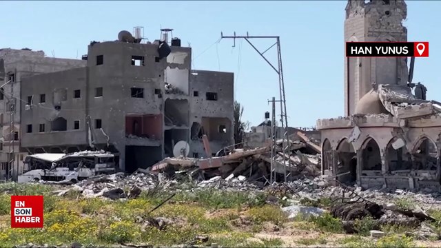 İsrail ordusunun çekildiği Han Yunus'taki yıkımın boyutu görüntülendi