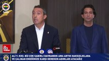 Fenerbahçe Spor Kulübü Başkanı Ali Koç açıklama yapıyor