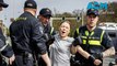 Climate activist Greta Thunberg detained by police at Hague protest