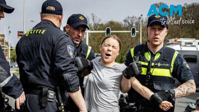 Climate activist Greta Thunberg detained by police at Hague protest