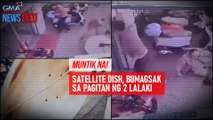 Satellite dish, bumagsak sa pagitan ng 2 lalaki | GMA Integrated Newsfeed