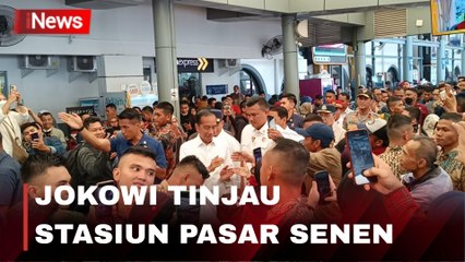 Momen Jokowi Tinjau Pelayanan Arus Mudik di Stasiun Pasar Senen