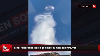 Etna Yanardağı, halka şeklinde duman püskürtüyor