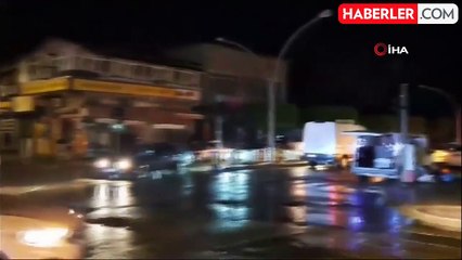 Hatay'da yıldırım düşmesiyle elektrik direğinde patlama yaşandı