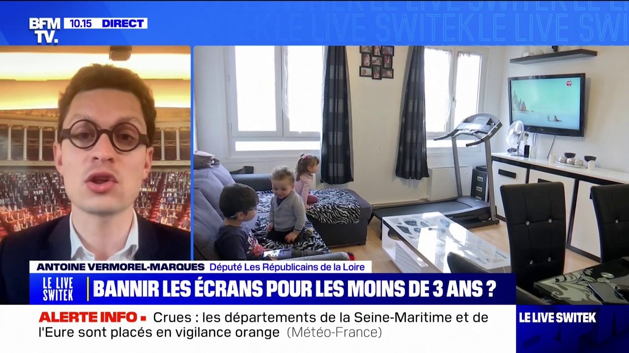 Interdiction des écrans pour les jeunes enfants: "Toutes les études montrent que les écrans sont nocifs pour les enfants avant l'âge de trois ans", explique Antoine Vermorel-Marques, député Les Républicains de la Loire