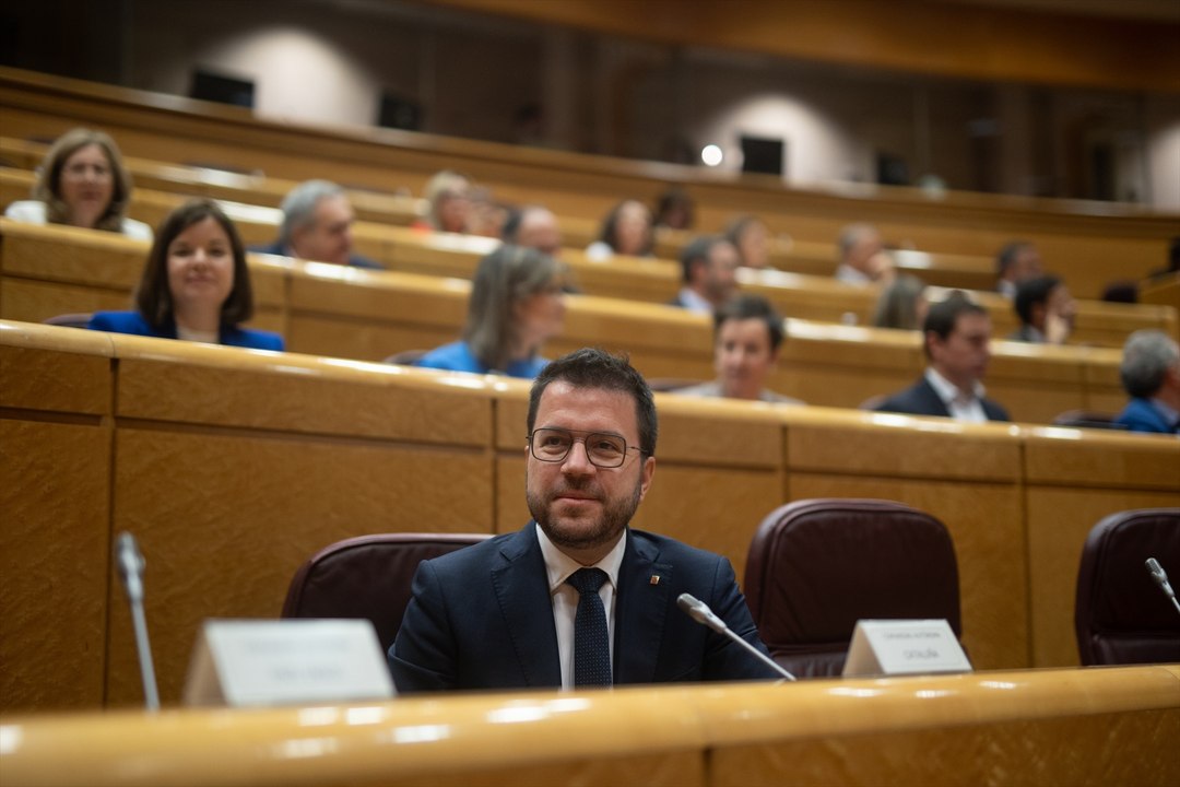 Aragonès defiende la amnistía ante un desfile de líderes del PP en el Senado