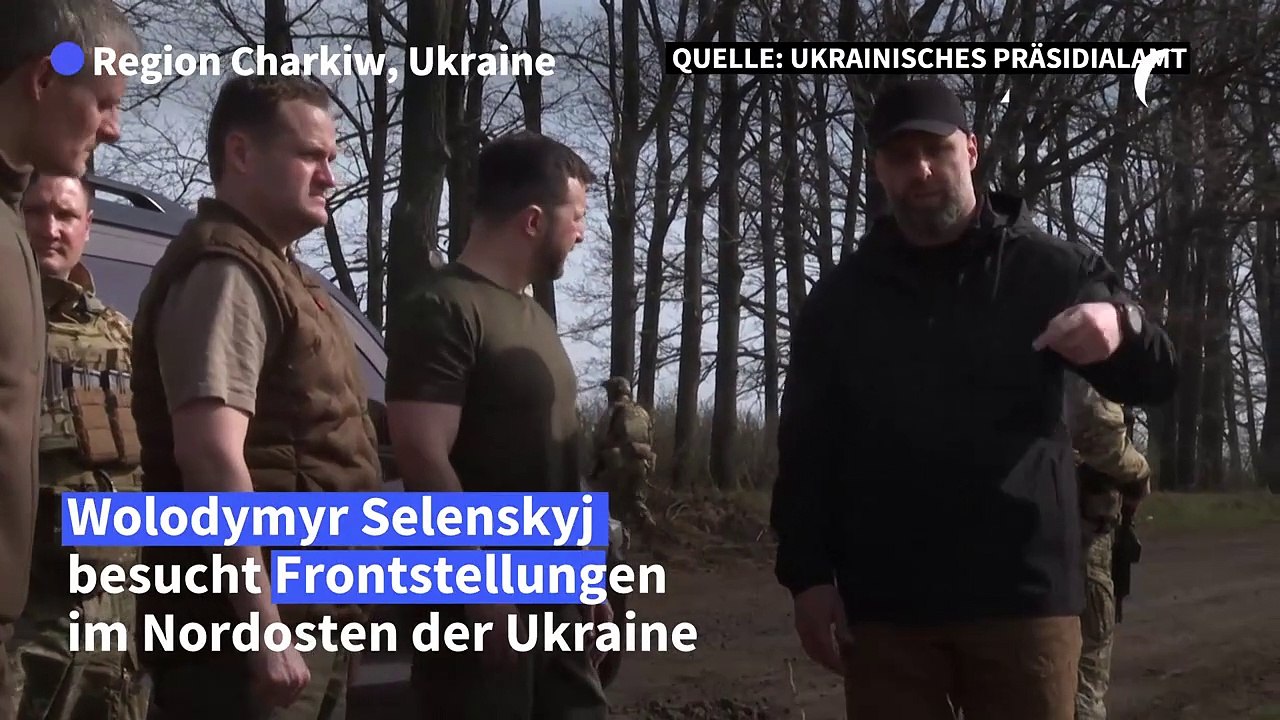 Ukraine: Selenskyj besucht Frontstellungen bei Charkiw