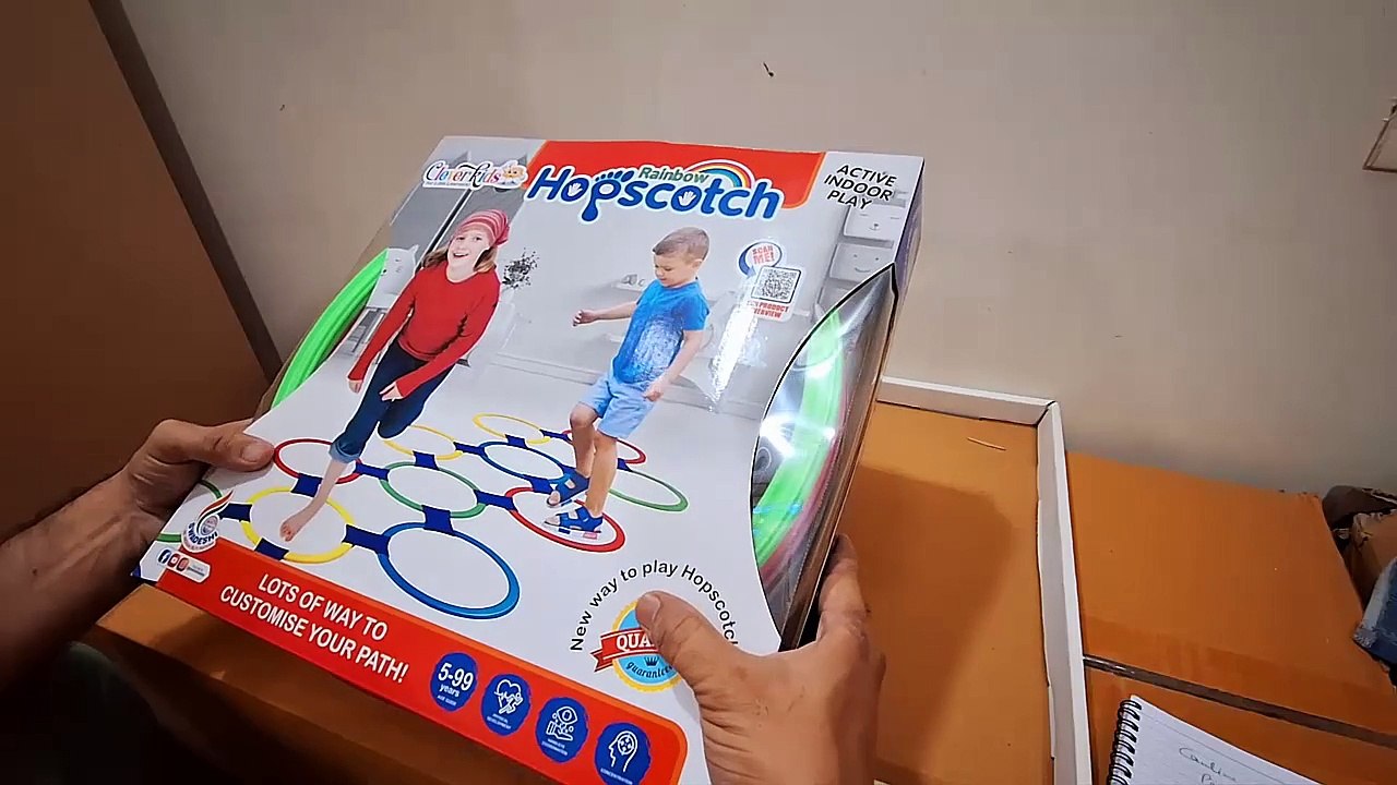 Unboxing and Review of Prem Ratna Ring Hopscotch Interlocking 13 Circle Floor Game For Kids-Jump Circle Creative Puzzle Toys Indoor And Outdoor Toys