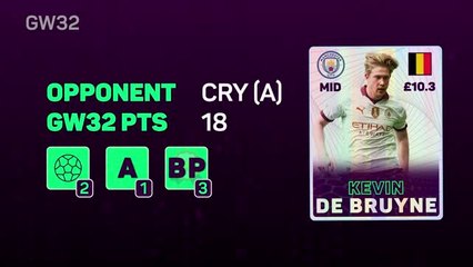 FPL Fantasy Focus - Gameweek 32: De Bruyne dazzles again