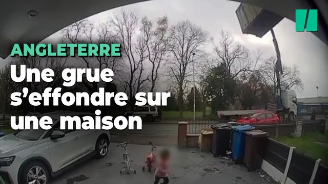 Angleterre : cette petite fille a évité de justesse la grue qui s’est effondrée sur sa maison