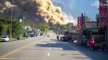 Moment huge earthquake strikes captured on cameras across Taiwan.mp4