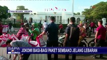 Jelang Lebaran, Presiden Jokowi Bagi-bagi Paket Sembako di Depan Istana Negara