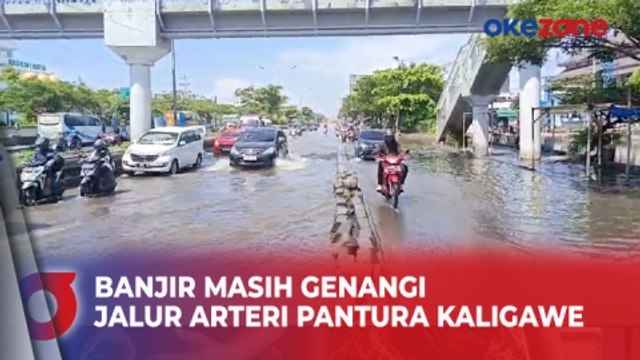 Banjir Masih Genangi Jalur Arteri Pantura Kaligawe Demak-Semarang pada H-2 Lebaran