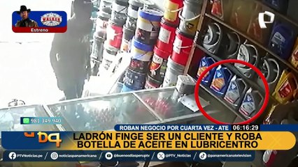 ¡No los dejan en paz! Roban lubricentro en Ate por cuarta vez