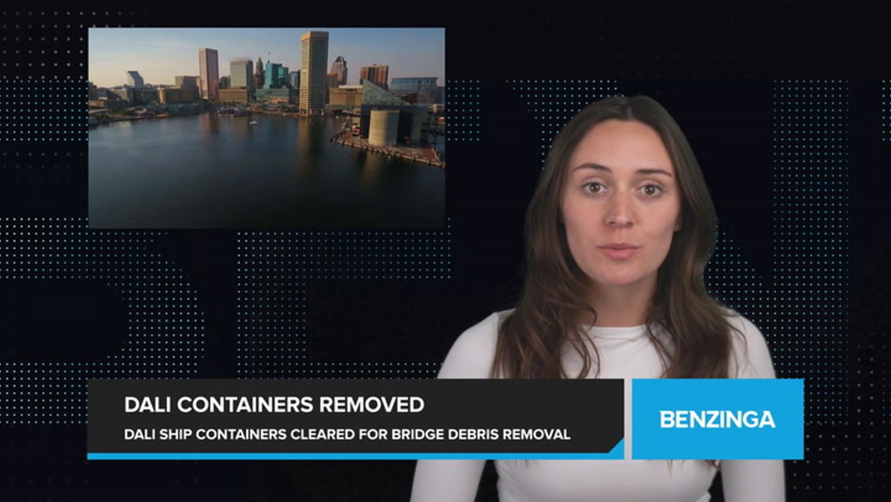 Shipping Containers Being Removed from Dali Ship to Clear Path for Bridge Debris Removal