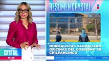 Normalistas vandalizan oficinas del gobierno en Chilpancingo