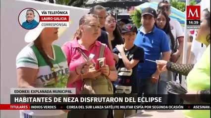 En Nezahualcóyotl, habitantes se reunieron en Palacio Municipal para observar el eclipse solar