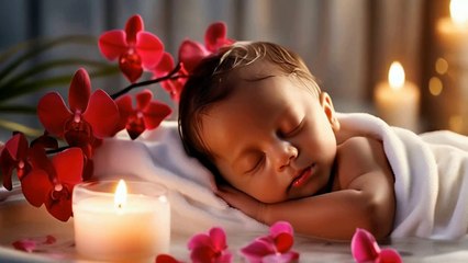 Lullaby music for baby to sleep well in 3 minutes. Gentle music, flowing water