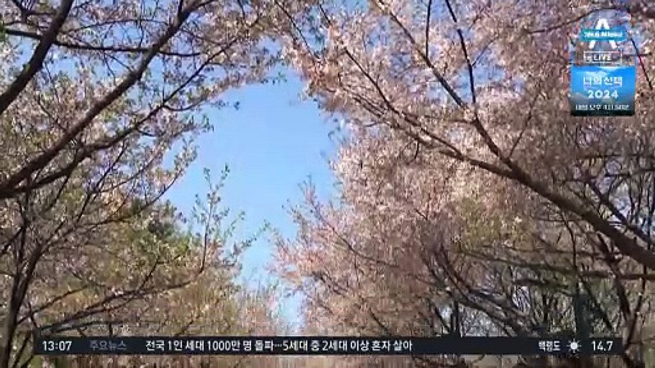 [날씨]맑고 건조한 봄 날씨…서쪽 포근, 동쪽 선선