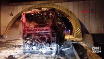 Orhangazi Tüneli'nde otobüs yangını: 16 kişi hastaneye kaldırıldı