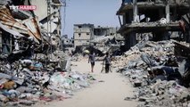İsrail'in yoğun saldırısı altında kalan mahalle harabeye döndü