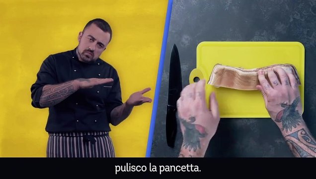 Le video ricette di Chef Rubio la vera ricetta delle mezze maniche alla Carbonara. Nella lingua dei segni