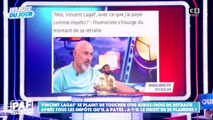 Vincent Lagaf’ s'étonne de toucher 1700€/mois de retraite après tous les impôts qu’il a payés