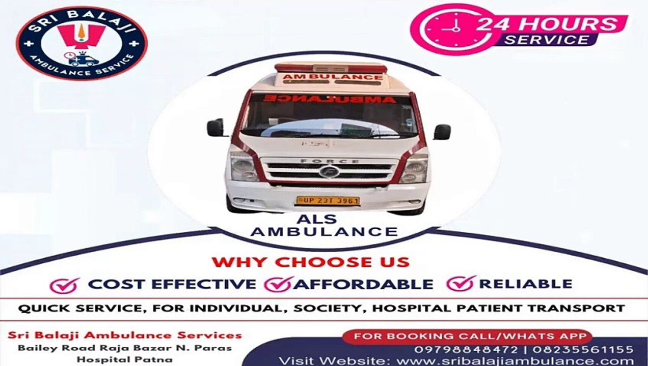 Avail 24 hours  Cardiac Road Ambulance Services in Patna ,Bihar by Sri Balaji Ambulance