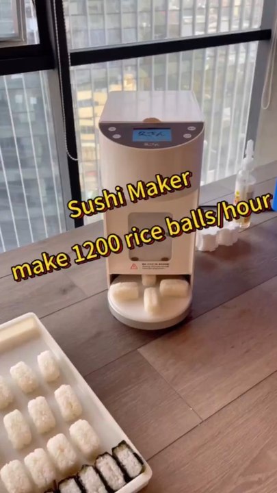 make 1200 rice balls/hour #sushimachine #sushi #factory #Rice spreading machine # kitchenequipment
