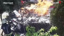 Kocaeli'de site içinde park halinde olan 45 bin dolarlık tekne yandı